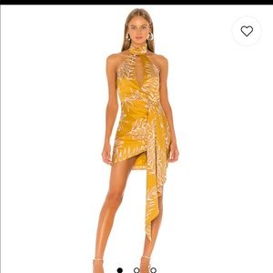 Camila Coelho Antonia Mini Dress in Gold Tropical